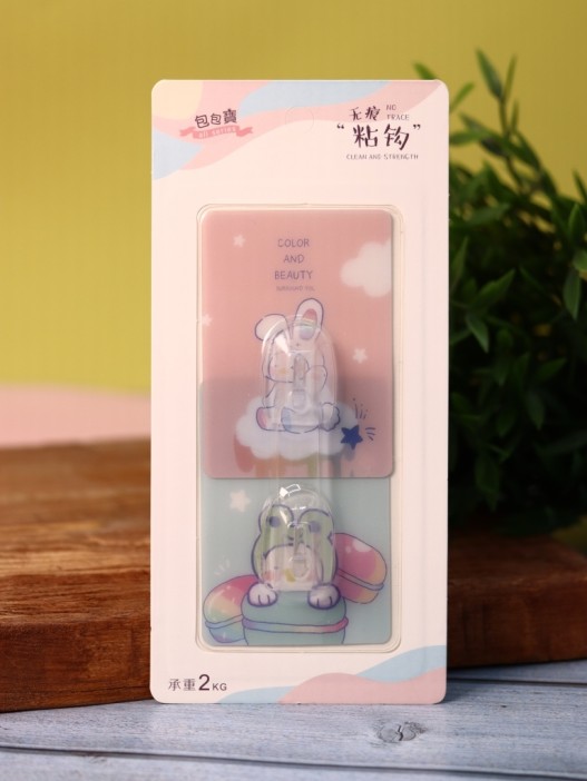 Крючок на липучке «Square animal» 2шт, mix color 