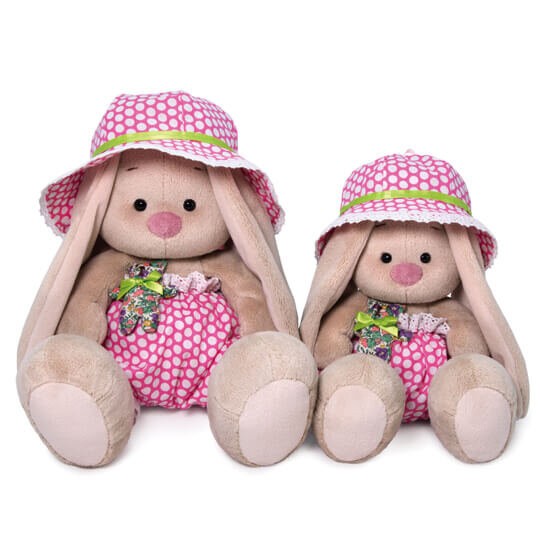 Мягкая игрушка "Зайка Ми в шляпе с мишкой" (малый) (18 см) 