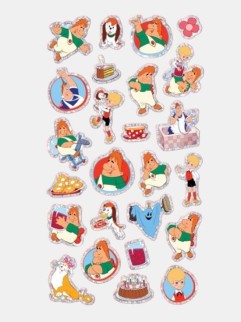 Объемные наклейки "Малыш и Карлсон" (11x22.5см)