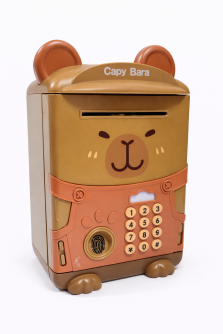 Копилка-сейф электронная "Moneybara", brown (22,5 см), пластик