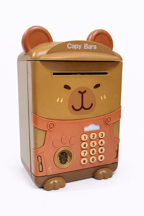 Копилка-сейф электронная "Moneybara", brown (22,5 см), пластик 