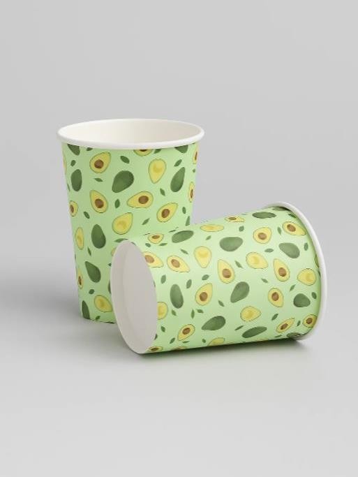 Набор бумажных стаканов 6 шт. "Авокадо-2", 250 мл 