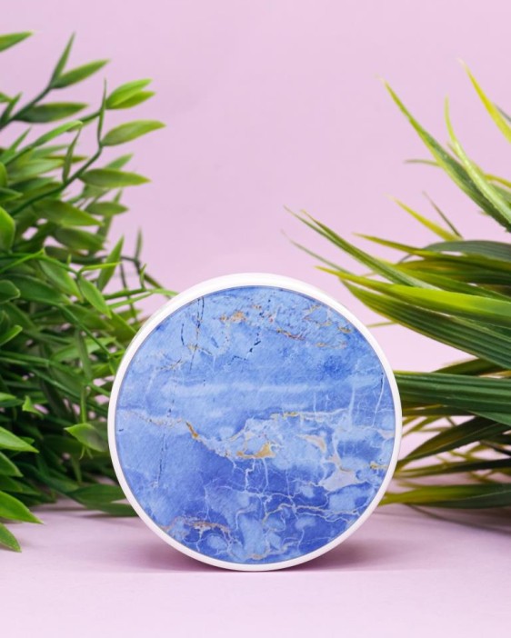 Контейнер для линз «Marble circle», blue 