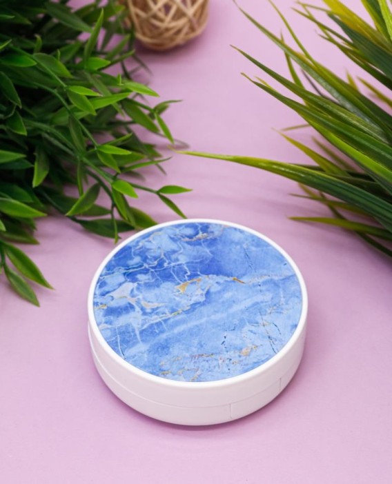 Контейнер для линз «Marble circle», blue 