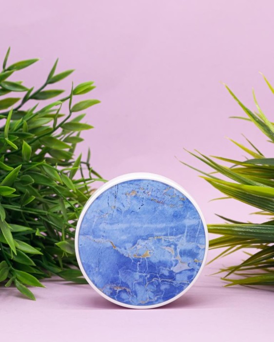 Контейнер для линз «Marble circle», blue 