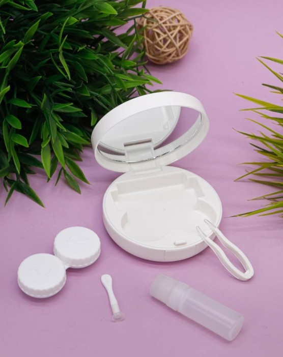 Контейнер для линз «Marble circle», blue 