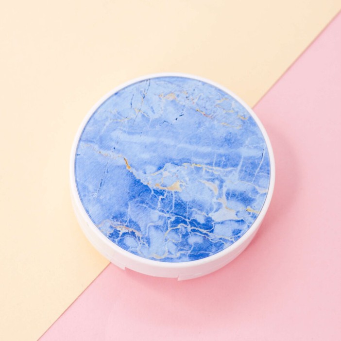 Контейнер для линз «Marble circle», blue 