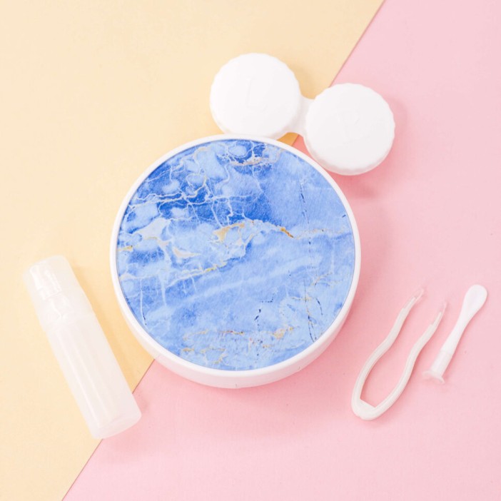 Контейнер для линз «Marble circle», blue 
