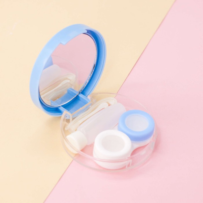 Контейнер для линз «Marble circle», blue 