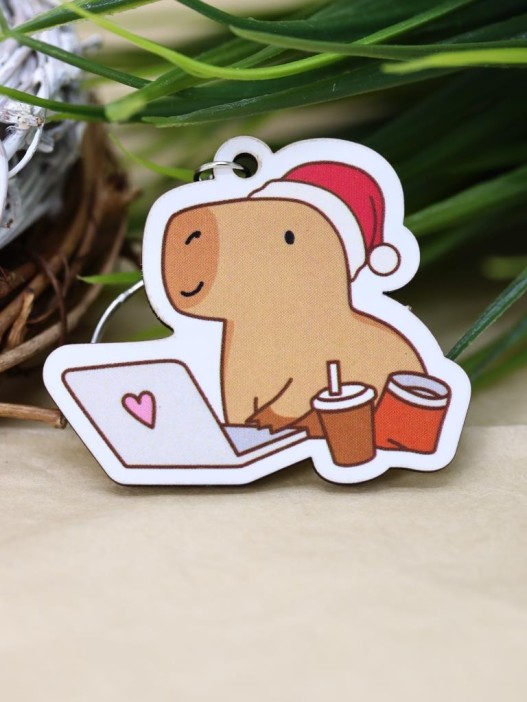 Брелок ECO из дерева &quot;Cappy new year! Business&quot; 