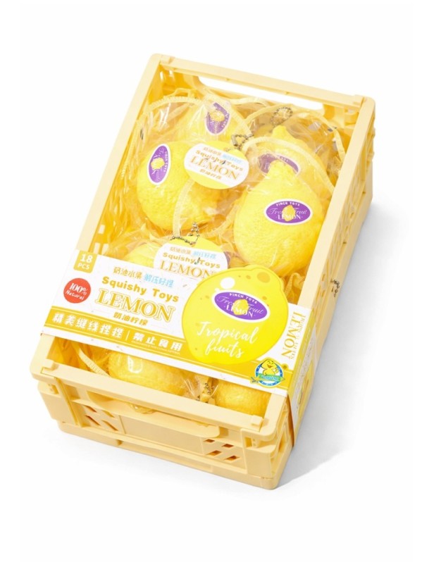 Набор мялок - антистресс "Fresh lemons" в лотке, 18 шт. 