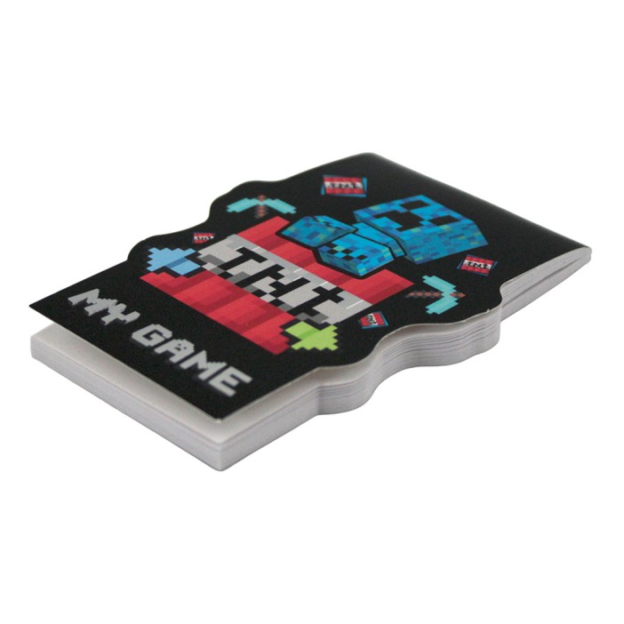 Блокнот фигурный А7 "My Game-3", 40л, на скрепке, тиснение серебряной фольгой 