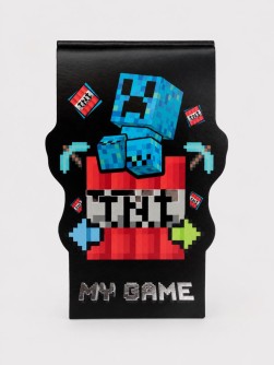Блокнот фигурный А7 "Моя Игра-3", 40л, на скрепке, тиснение серебряной фольгой
