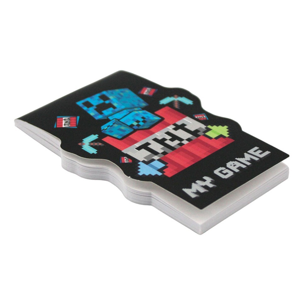 Блокнот фигурный А7 "Моя Игра-3", 40л, на скрепке, тиснение серебряной фольгой