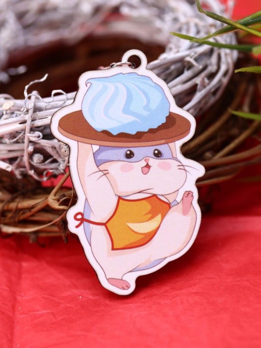 Брелок ECO из дерева &quot;Хомячок и зефирка&quot; 