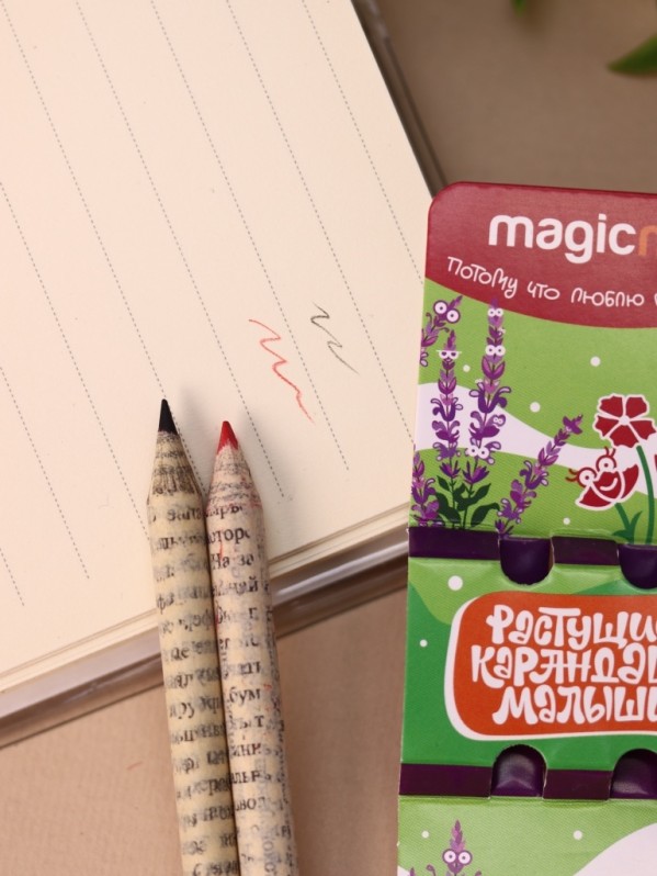 Набор растущих карандашей Magicme mini - Шалфей и Гвоздика (черный/красный)