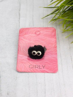 Кольцо плюшевое GIRLY "Monster", black (d=1,6 см)
