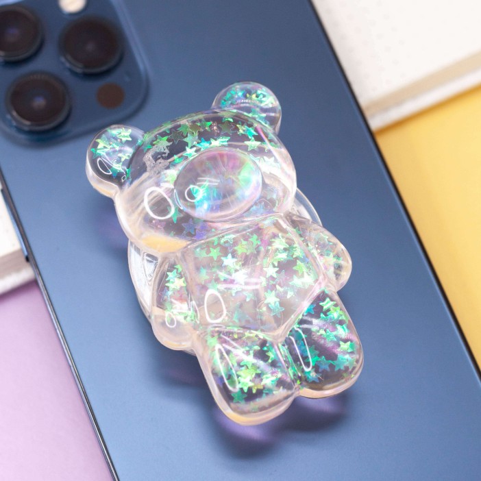 Попсокет iLikeGift "Glossy bear", pink 