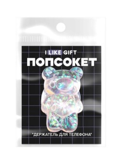 Попсокет iLikeGift "Глянцевый мишка", розовый