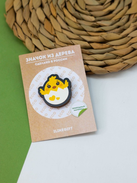 Значок ECO из дерева CHICK-CHICK 