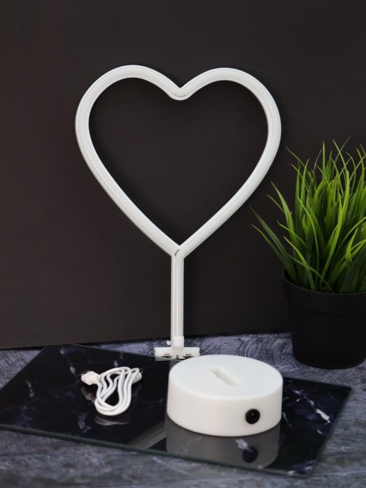 Неоновый LED ночник настольный &quot;Heart&quot;, розовое свечение (30,5х20 см) 