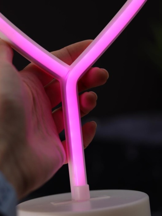 Неоновый LED ночник настольный &quot;Heart&quot;, розовое свечение (30,5х20 см) 