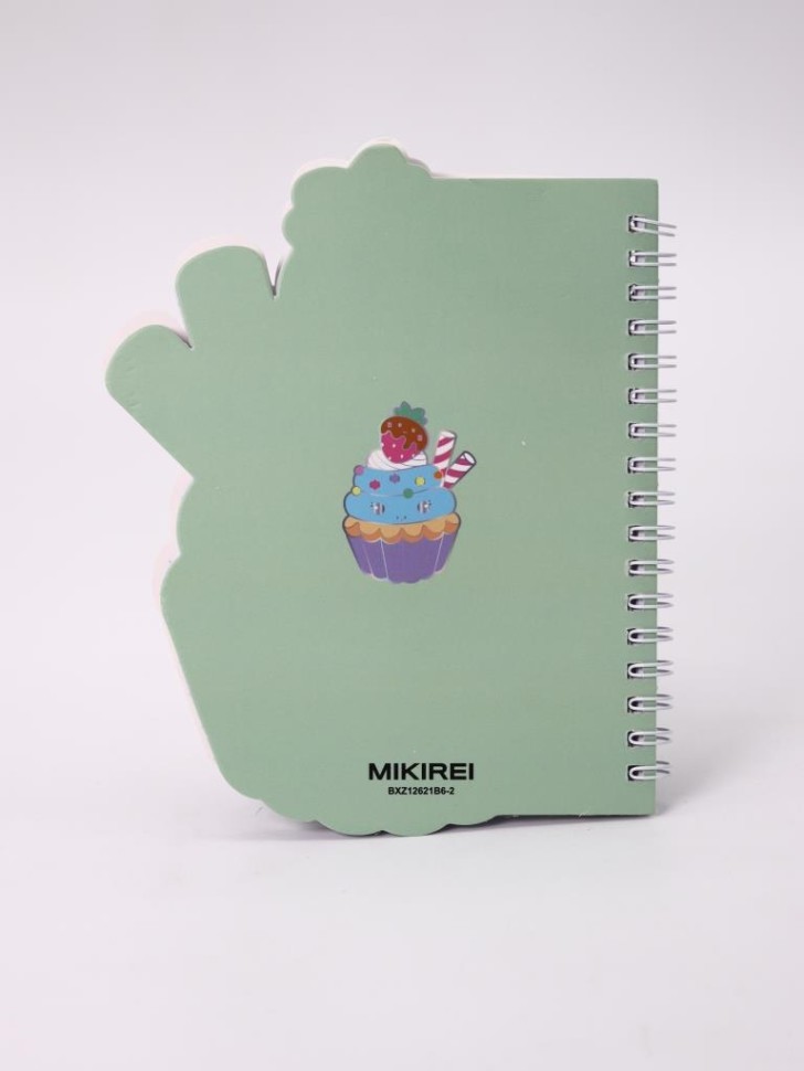 Блокнот на спирали (B6) "Милый кекс", зеленый (13*18)