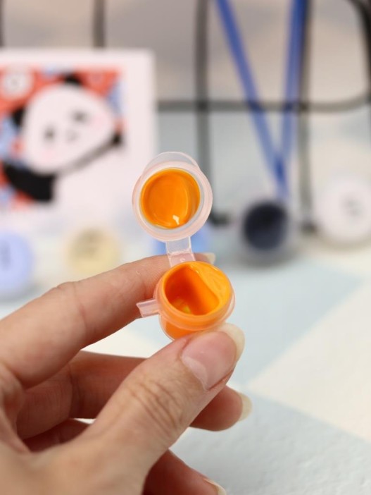 Картина по номерам на подрамнике Draw Me! «Panda with a flower», (20*20 см) 