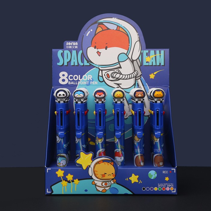 Разноцветная ручка 8 в 1 "Space team", fox