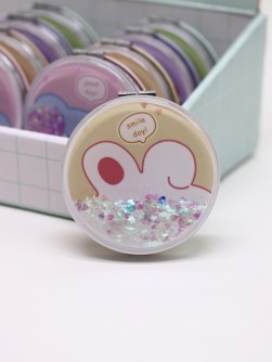 Зеркало шейкер раскладное "Face Bunny", желтое, 7*7 см