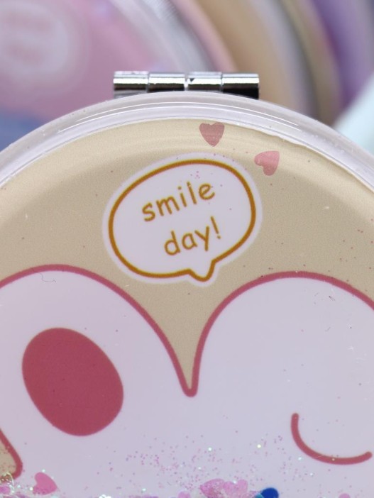 Зеркало шейкер раскладное &quot;Face Bunny&quot;, желтое, 7*7 см 