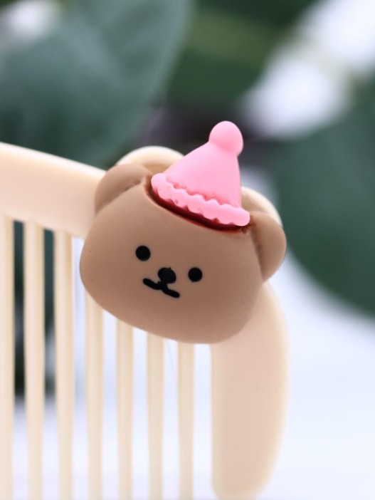 Расческа "Веселые друзья, мишка", оранжевая 