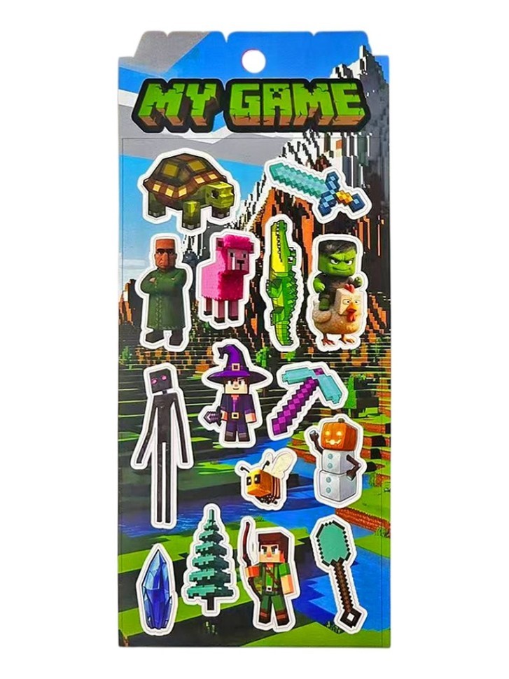 3D наклейки "My game", микс (10*22см)