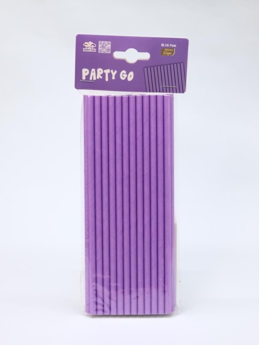 Трубочки одноразовые для напитков 25 шт. &quot;Party go&quot;, purple (197 мм) 