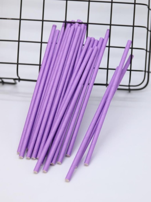 Трубочки одноразовые для напитков 25 шт. &quot;Party go&quot;, purple (197 мм) 