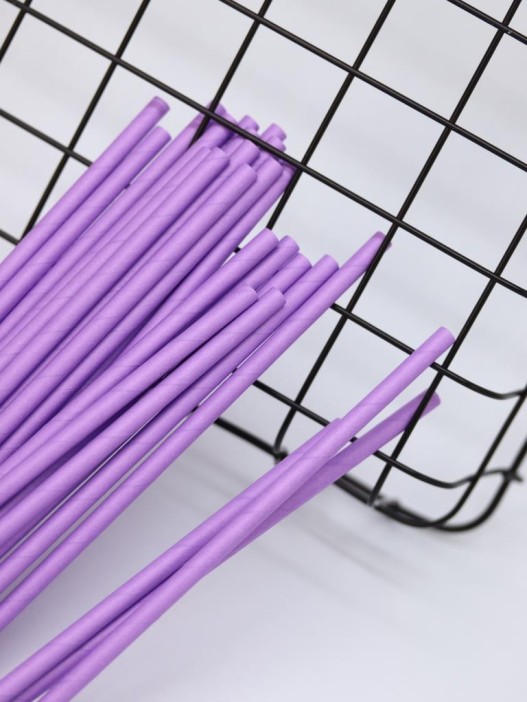Трубочки одноразовые для напитков 25 шт. &quot;Party go&quot;, purple (197 мм) 