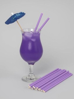 Трубочки одноразовые для напитков 25 шт. "Party go", purple (197 мм)