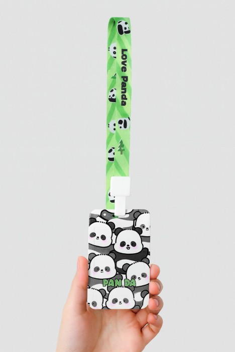 Футляр для карт на ленте &quot;Many panda&quot; 