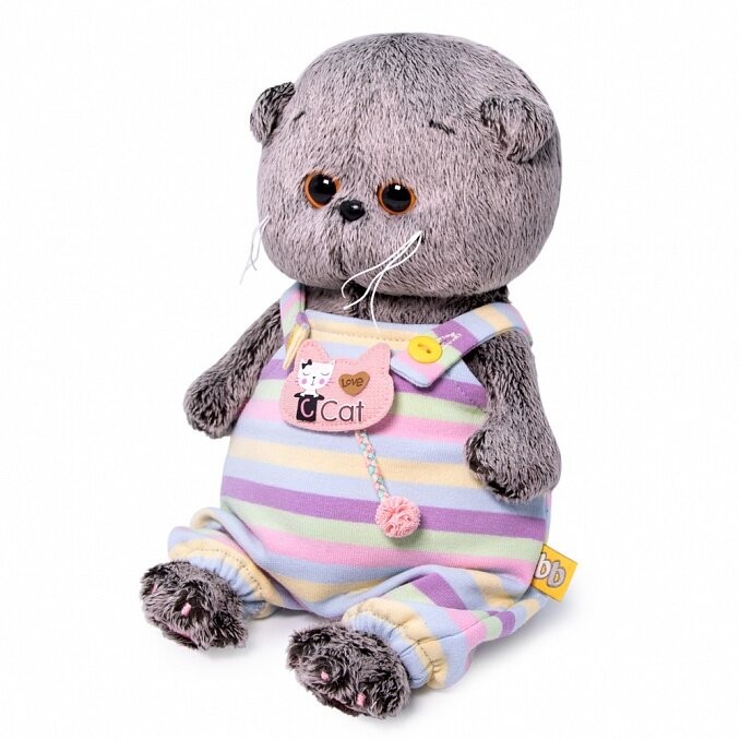 Мягкая игрушка "Басик BABY в полосатом комбинезончике" (20 см) 