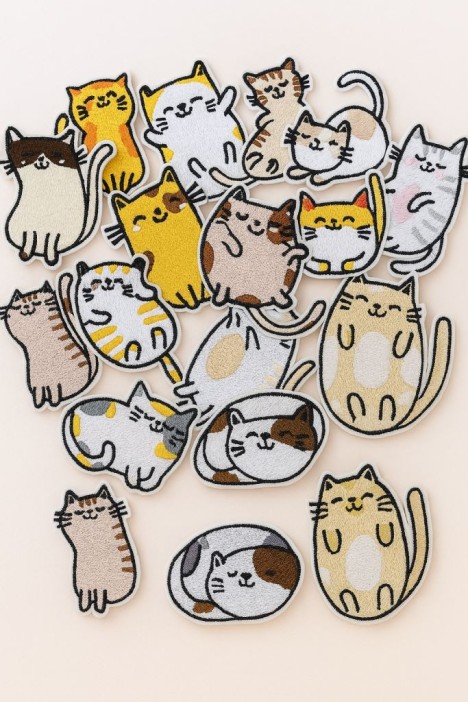 Набор термонашивок для одежды iLikeGift 5 шт. «Lazy cats», mix 