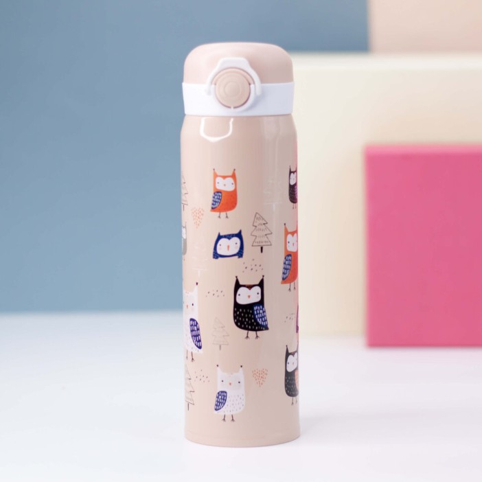 Термос "Mess owl", beige (500ml) 