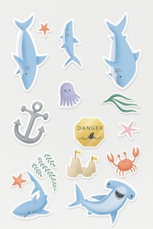 Наклейки "Danger shark"