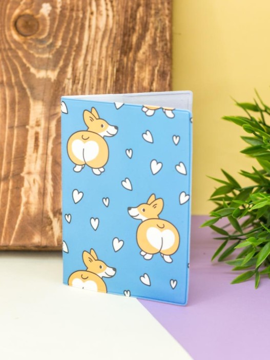 ОБЛОЖКА ДЛЯ ПАСПОРТА &quot;Сorgi love&quot;, плотность 600 мкм 