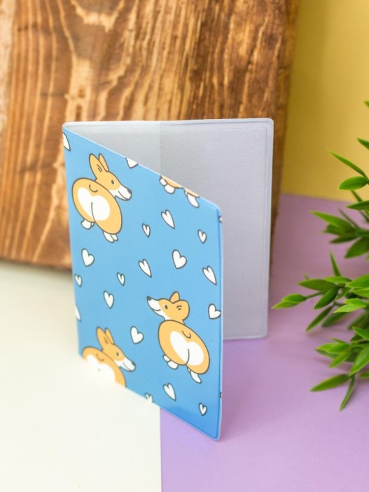 ОБЛОЖКА ДЛЯ ПАСПОРТА &quot;Сorgi love&quot;, плотность 600 мкм 