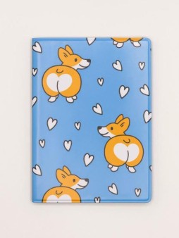 ОБЛОЖКА ДЛЯ ПАСПОРТА "Сorgi love", плотность 600 мкм