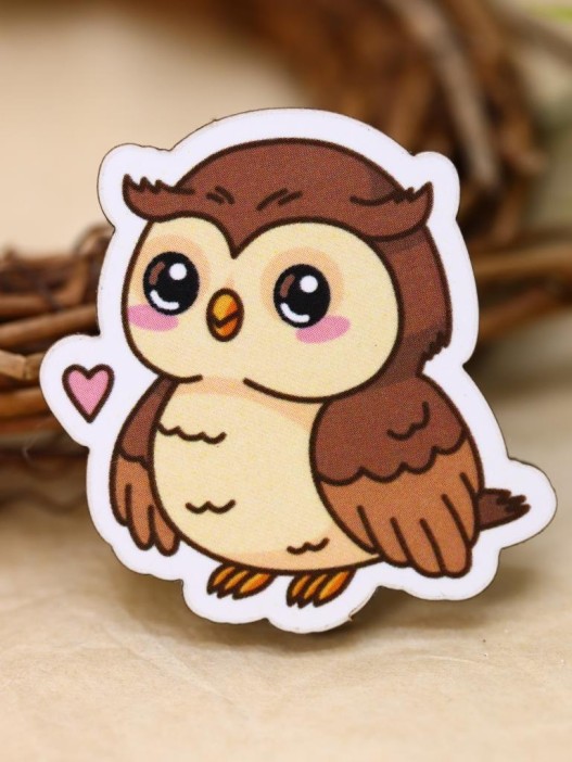 Значок ECO из дерева "Романтичная сова" 