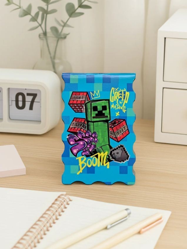 Блокнот фигурный А7 "Моя Игра-4", 40л, на скрепке, тиснение серебряной фольгой