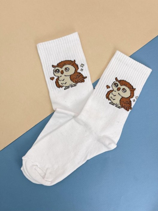 Носки «Cute owl», белый, мужские/женские р. 35-40 