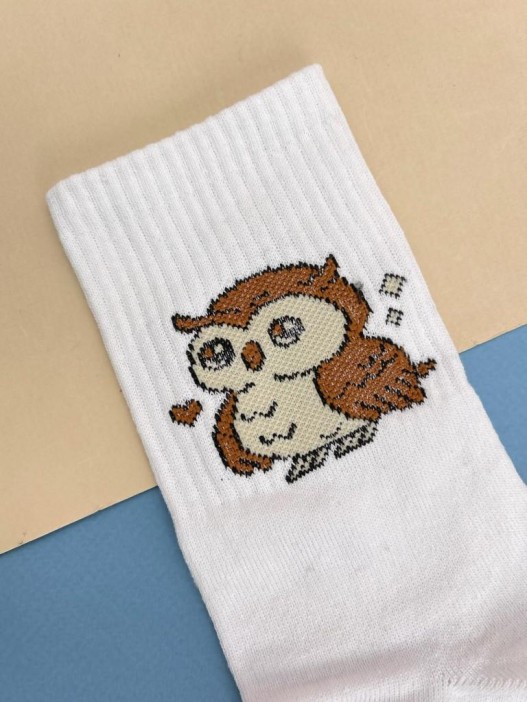 Носки «Cute owl», белый, мужские/женские р. 35-40 