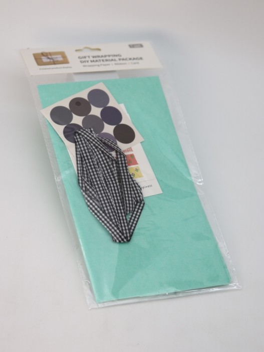 Упаковочный набор для подарков (2 листа+лента+открытка+5 наклеек) &quot;Minty fresh&quot;, 50x70 см 